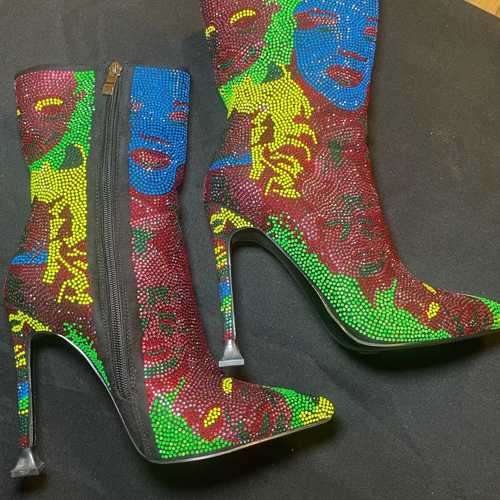 Vibrant Multicolor Heeled Boots